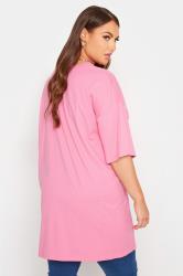 Cotton Bright Pink Oversized T-Shirt