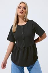 LIMITED COLLECTION Plus Size Black Peplum Top | Yours Clothing 3
