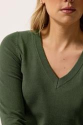 LTS Tall Olive Green Knit V-Neck Jumper | Long Tall Sally 4