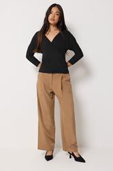 PixieGirl Petite Women's Black Wrap Top | PixieGirl 1