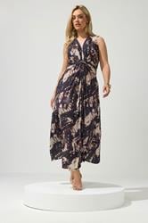 YOURS LONDON Plus Size Brown Abstract Knot Detail Dress | Yours Clothing 3