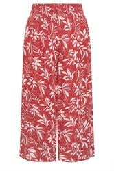 EVANS Curve Orange Leaf Print Shirred Waist Trousers