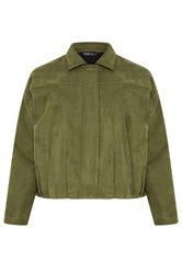 YOURS Curve Khaki Green Suedette Bomber Jacket
