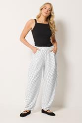 LTS Tall Women's White Polka Dot Barrel Leg Trousers | Long Tall Sally 2