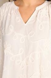 EVANS Plus Size Ivory White Floral Embroidered Cotton Blouse | Evans 5