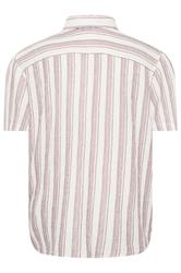 JACK & JONES Big & Tall Cabernet Red Striped Shirt | BadRhino 4