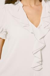 M&Co White Frill Front Short Sleeve Blouse | M&Co 5