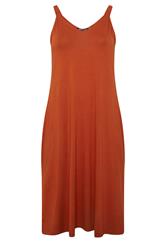 YOURS vestido midi naranja tostado