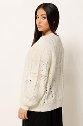 M&Co Petite Cream Crochet Knitted Cardigan | M&Co  2