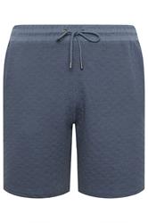 KAM Big & Tall Short bleu indigo texturé en jacquard