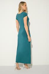 LTS Tall Women's Teal Blue Cowl Neck Maxi Dress | Long Tall Sally 1