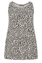 YOURS Curve Natural Brown Leopard Print Vest Top