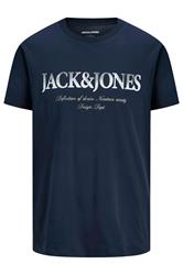 JACK & JONES Big & Tall Navy Blue Short Sleeve Graphic T-Shirt