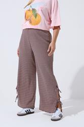 LIMITED COLLECTION Curve Pink Gingham Tie Side Trousers | Yours Clothing 3