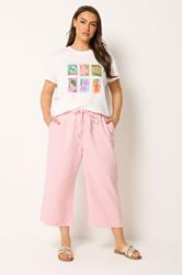 YOURS Plus Size Pink Cropped Jeans | Yours Clothing 1