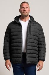 BadRhino Big & Tall Black Lightweight Hooded Puffer Jacket | BadRhino 3