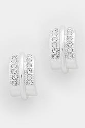 Silver Tone Diamante Hoop Earrings | Yours Clothing 3