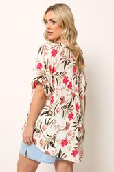 YOURS Plus Size White Floral Button Up | Yours Clothing 2
