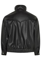 YOURS Plus Size Black Faux Leather Funnel Neck Jacket | Yours Clothing 2