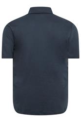 D555 Big & Tall Navy Blue Short Sleeve Resort Shirt | BadRhino 4