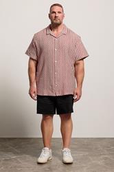 JACK & JONES Big & Tall Cabernet Red Crochet Shirt | BadRhino 1
