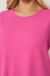 YOURS Plus Size Pink Soft Touch Ribbed Swing Top | Yours Clothing 4
