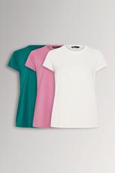 YOURS Plus Size 3 PACK Pink & Green Core T-Shirts | Yours Clothing 3