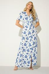 LTS Tall Women's White Floral Satin Maxi Dress | Long Tall Sally 3