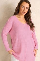 EVANS Plus Size Pink Batwing Sleeve Jumper 3
