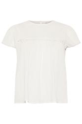 PixieGirl Petite top blanco de ganchillo arrugado