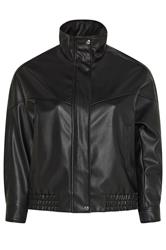 YOURS Plus Size Black Faux Leather Funnel Neck Jacket | Yours Clothing 1
