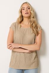 LTS Tall Women's Cream Textured Stripe Top | Long Tall Sally 3