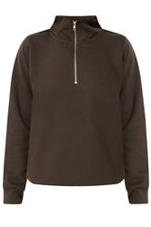 M&Co Petite Chocolate Brown Half Zip Sweatshirt | M&Co 5