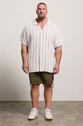 JACK & JONES Big & Tall Cabernet Red Striped Shirt | BadRhino 1