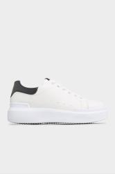 LIMITED COLLECTION White and Black Flatform Trainer In Wide Fit