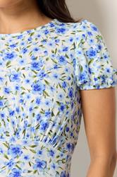 PixieGirl Petite Blue Floral Midi Dress | PixieGirl 4