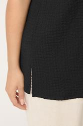 YOURS Plus Size Black Bubble Texture Vest Top | Yours Clothing 4