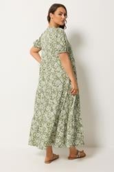 YOURS Plus Size Green Floral Tiered Maxi Dress | Yours Clothing 2