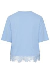 LIMITED COLLECTION Plus Size Light Blue Lace Hem T-Shirt | Yours Clothing 2