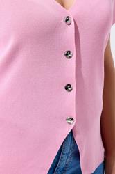 LIMITED COLLECTION Plus Size Pink Short Sleeve Knitted Top | Yours Clothing 4