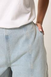 PixieGirl Petite Women's Light Blue Seam Front Balloon Jeans | PixieGirl 5