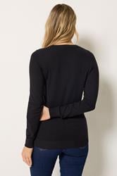 LTS Tall Black Knit V-Neck Jumper | Long Tall Sally 2