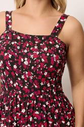 YOURS Plus Size Black Floral Shirred Dress | Yours Clothing 4