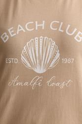 YOURS Plus Size Natural Brown 'Beach Club' Pyjama Set | Yours Clothing 4