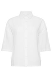 PixieGirl Petite Women's White Short Sleeve Linen Shirt | PixieGirl 5