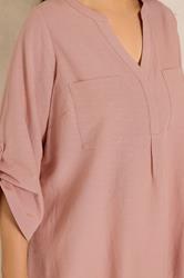 EVANS Plus Size Pink Utility Cotton Shirt | Evans 4