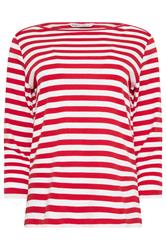 M&Co 2 PACK Red & Blue Stripe Slash Neck Tops | M&Co 8