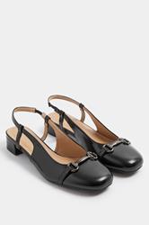LTS Black Snaffle Slingback Heel In Standard Fit