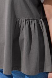 LIMITED COLLECTION Plus Size Grey Peplum Side Detail T-Shirt | Yours Clothing 4