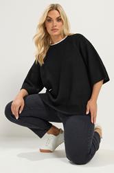 YOURS Plus Size Black Knitted Top | Yours Clothing 3